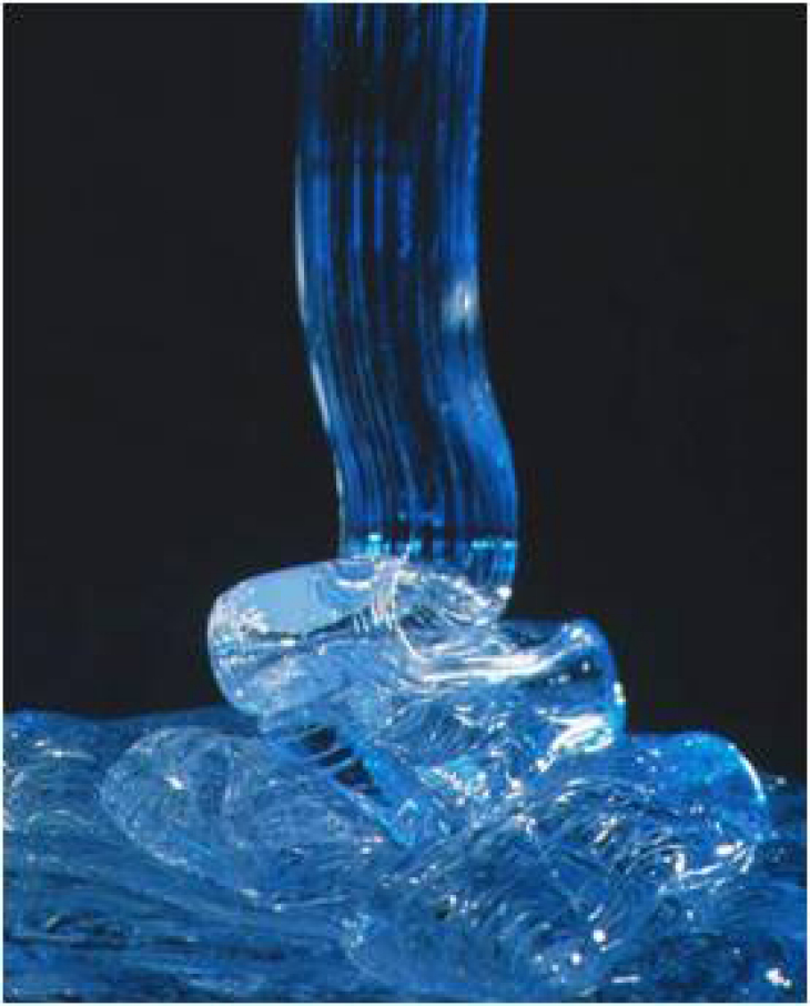 Material is examined on the basis of flow and deformation properties