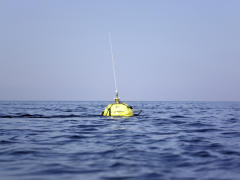 A measuring buoy of the GKSS Research Cente in the north sea. 